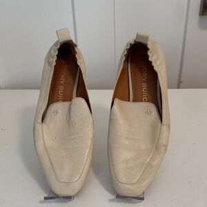 Tory Burch Ivory Leather Loafers